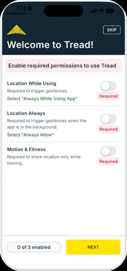 iOS: enable location permissions