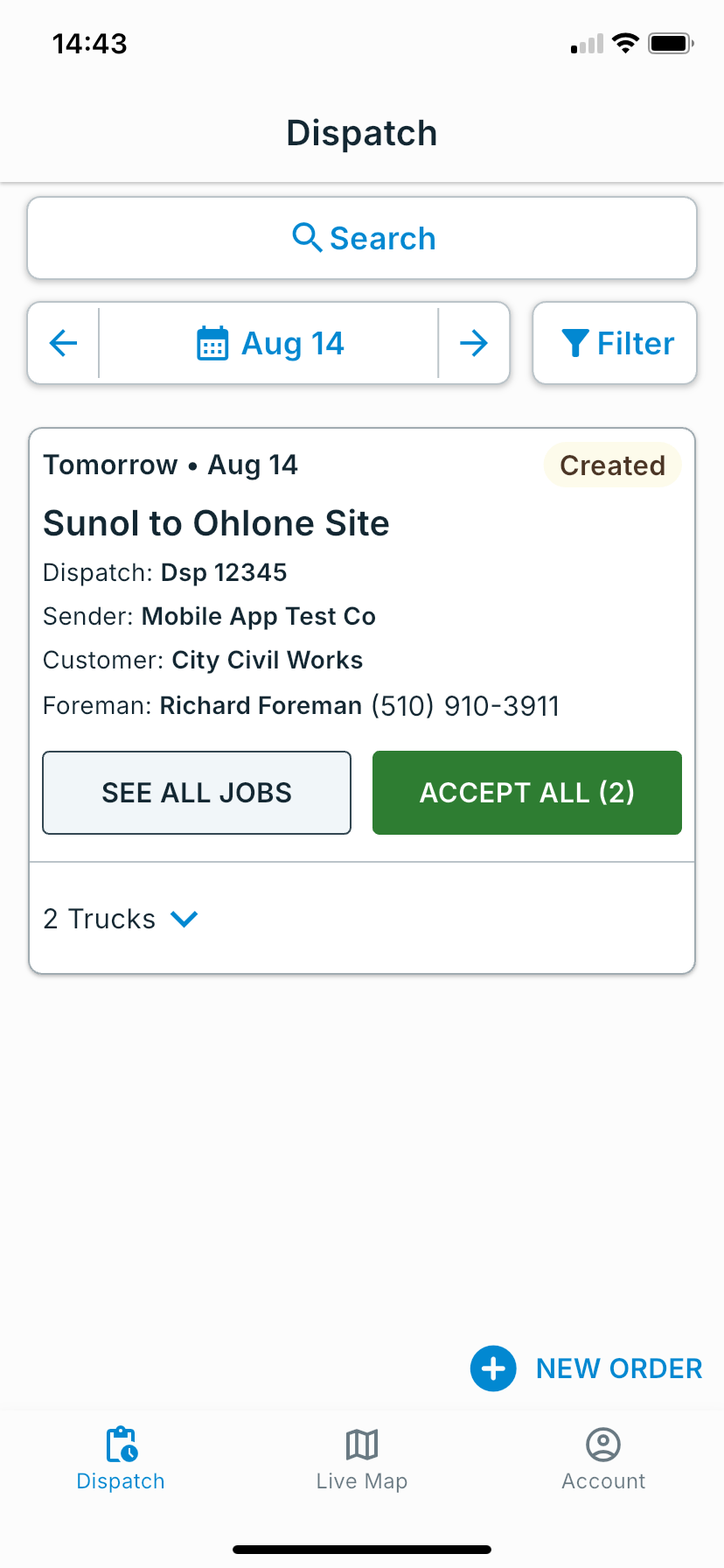Accept all jobs on mobile